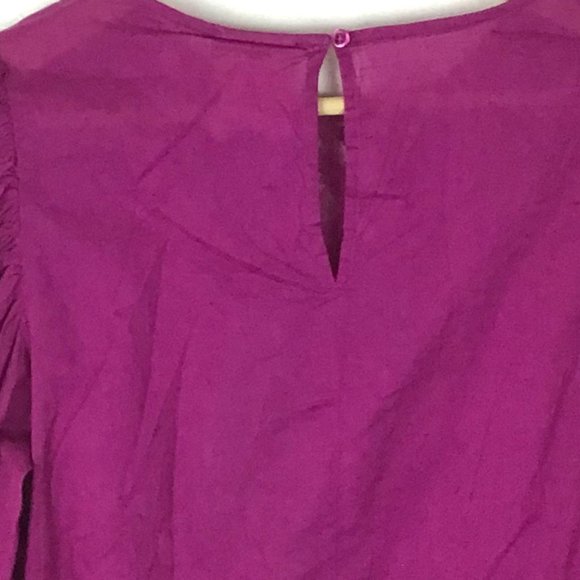 Farm Rio Purple Puff Sleeve Blouse Embroidered Lace Bib - Picture 8 of 13